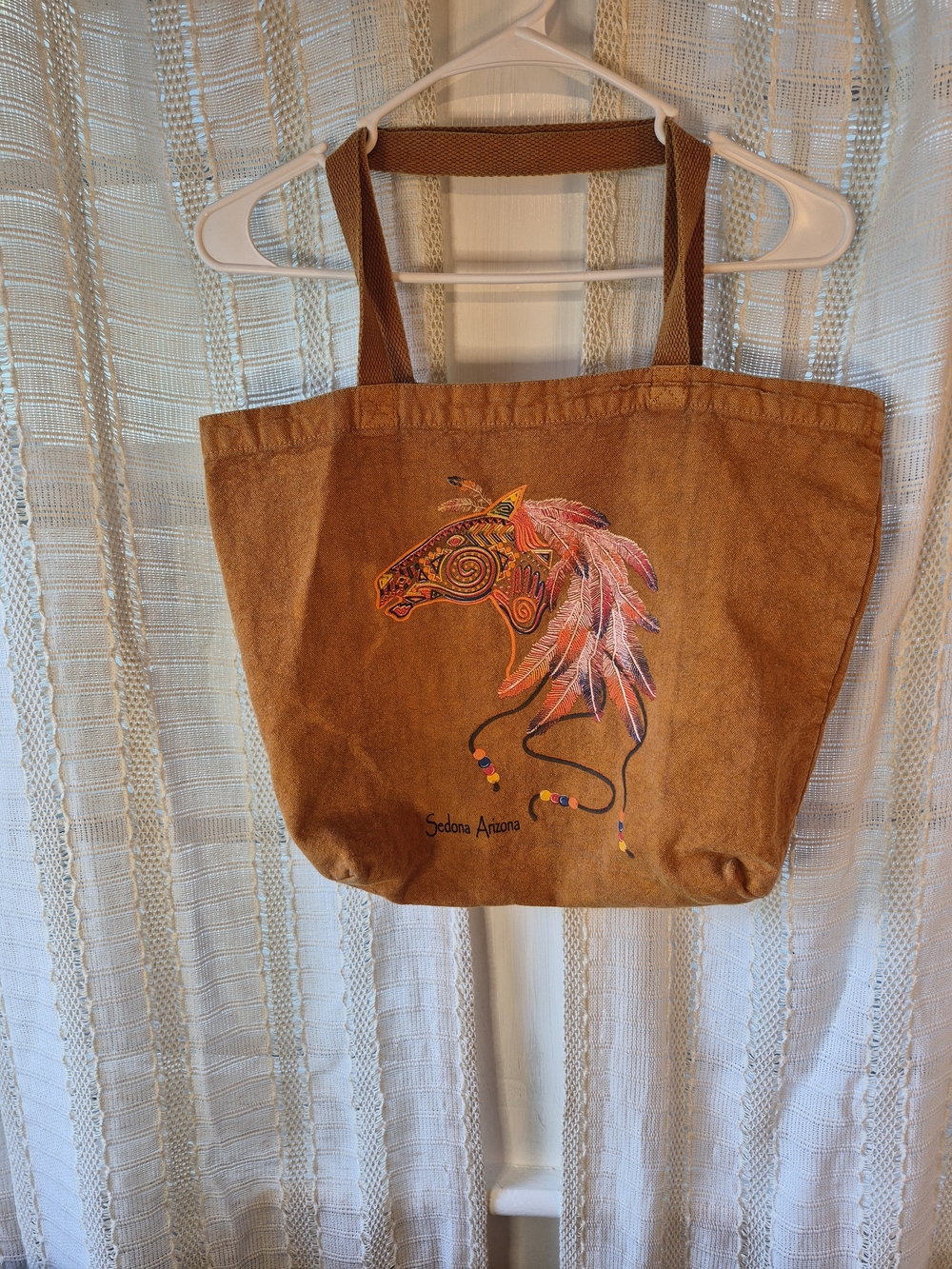 Brown Embroidered Horse Tote